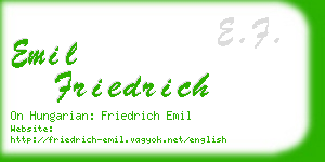 emil friedrich business card
